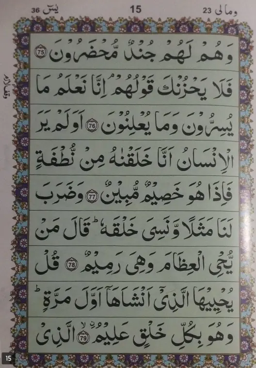 Surah Yaseen PDF - Read Online 2025 15 surah yaseen ayat 75-79