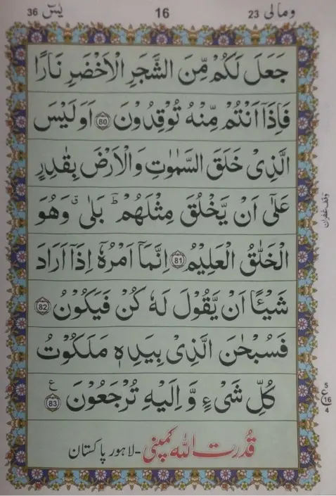 Surah Yaseen PDF - Read Online 2025 16 surah yaseen ayat 80-83